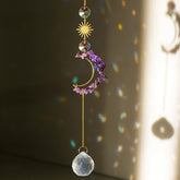 Natural amethyst rough stone Moon Solar Wind chimes -20230324AME
